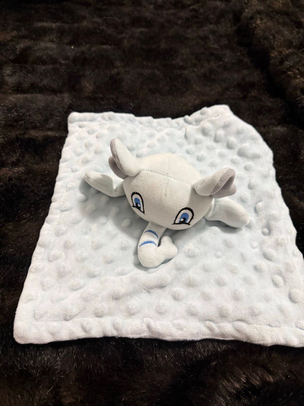 Little Beginnings elephant lovey security blanket plush in safari blue